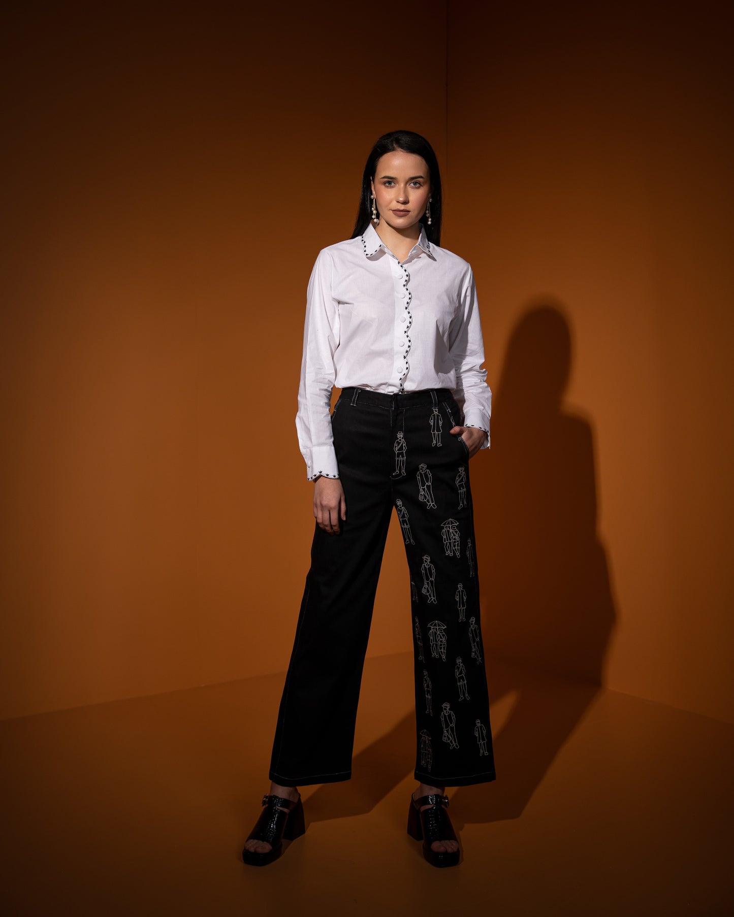 I Was Here Pants and Daisy Scalloped Shirt