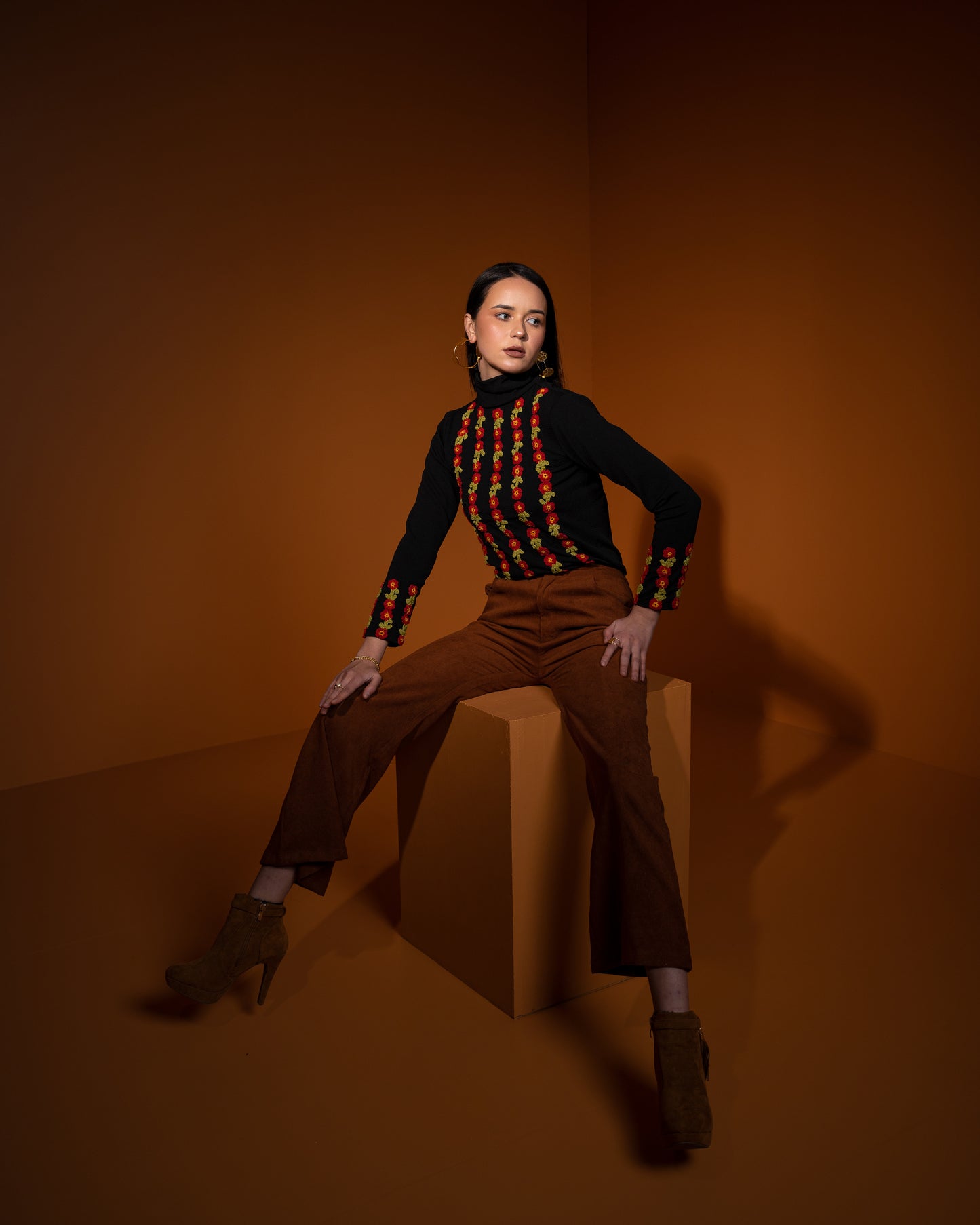 In Full Bloom Turtleneck Top