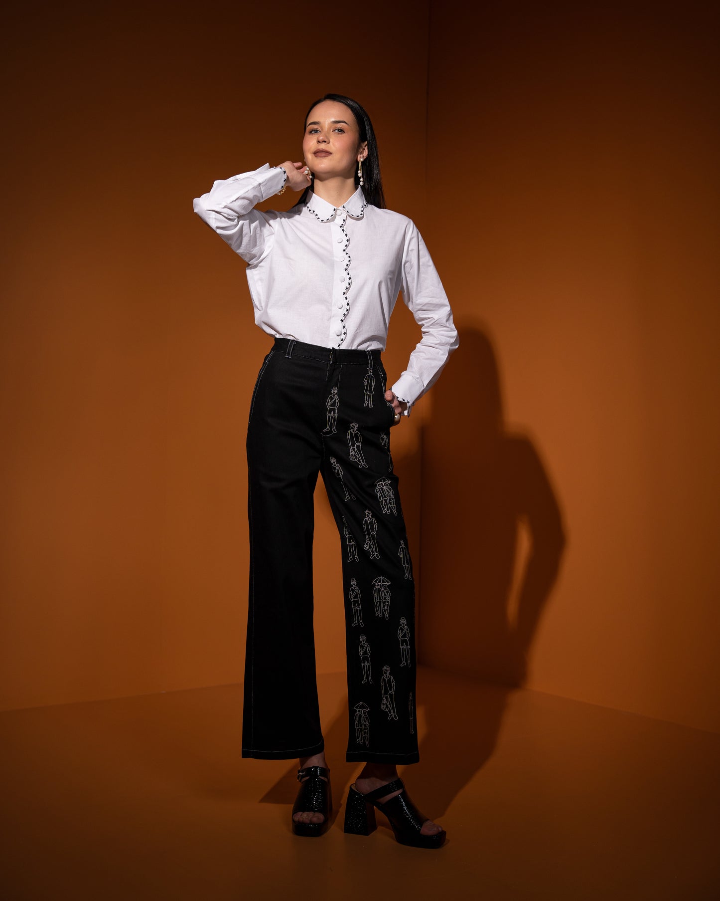 I Was Here Pants and Daisy Scalloped Shirt