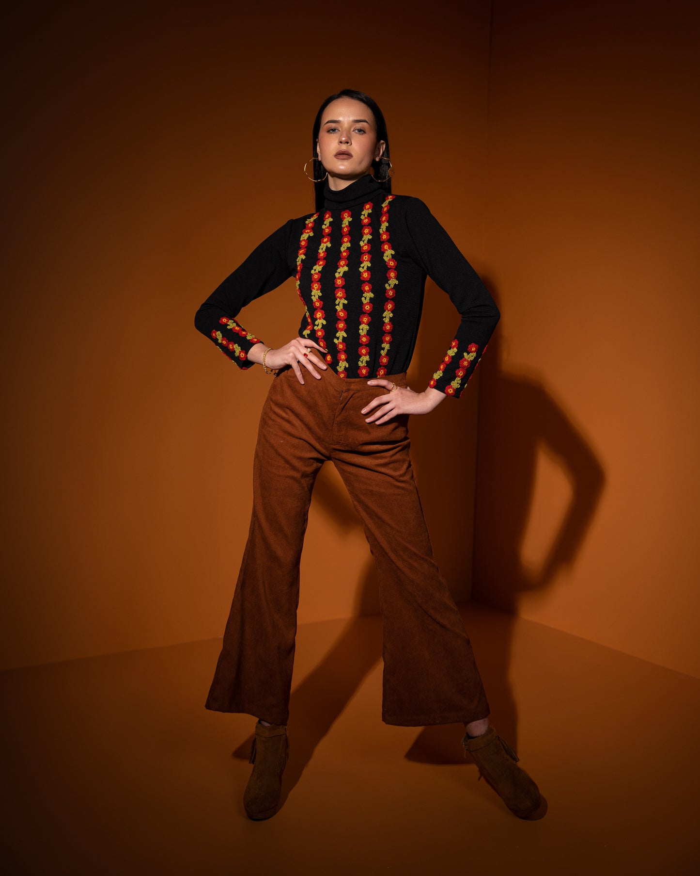 In Full Bloom Turtleneck Top