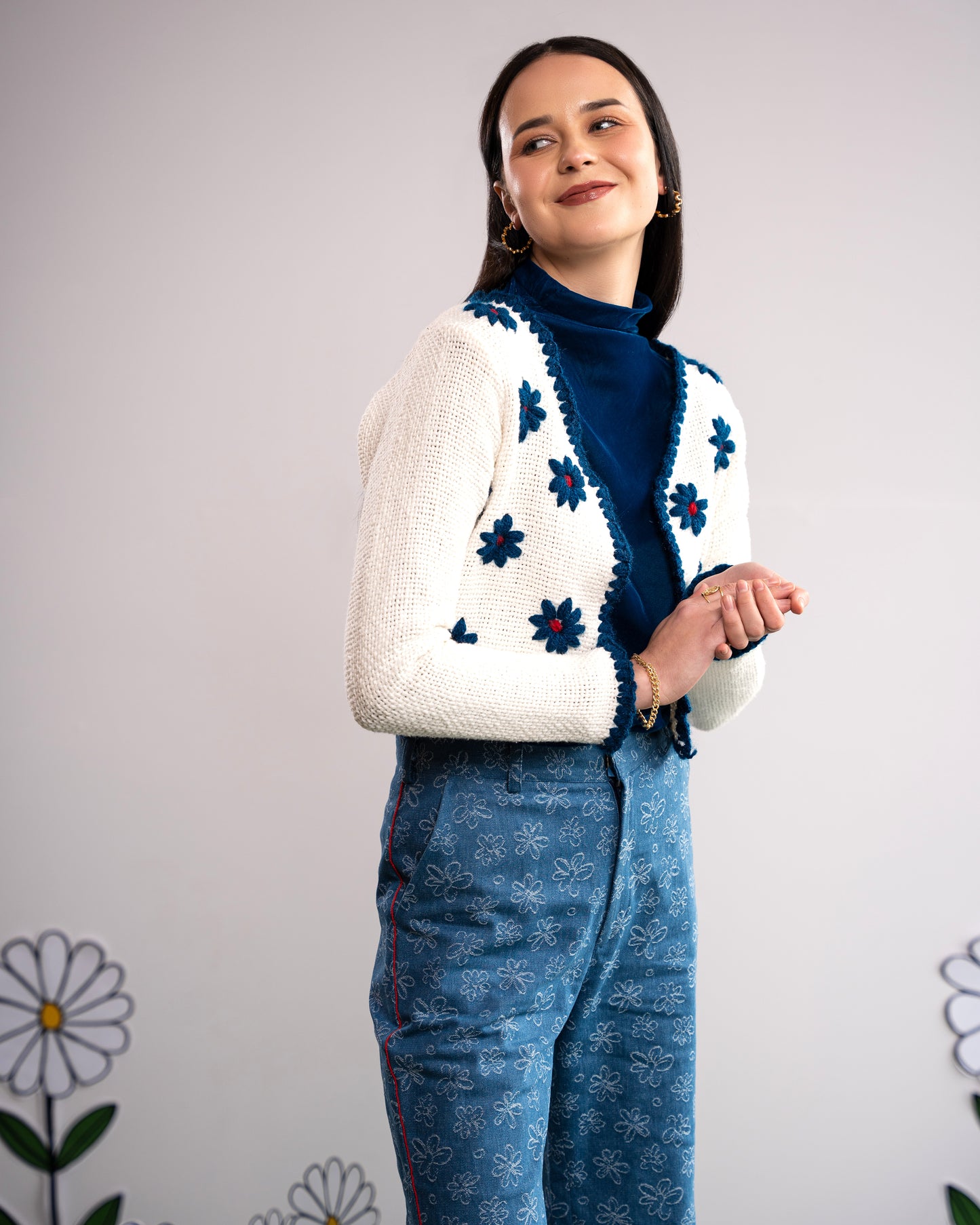 Sketchbook Flowers Cardigan